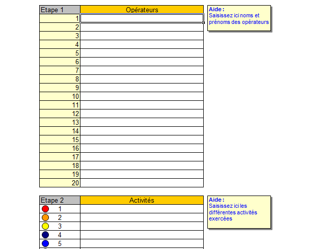 Planning Excel pour le suivi d’activités