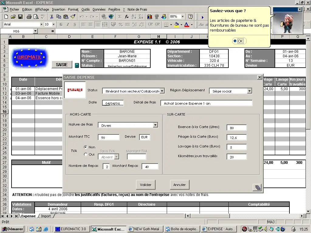 Comptabilisation des notes de frais